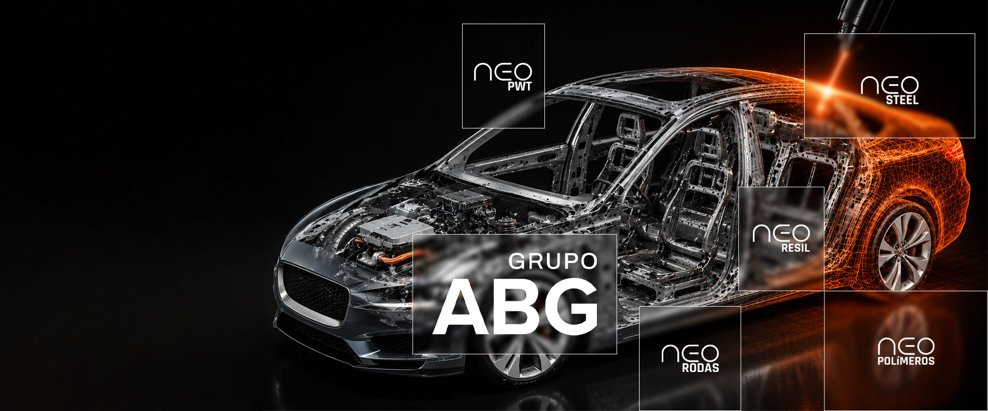 Chassi de veículo automotivo com marcas do Grupo ABG